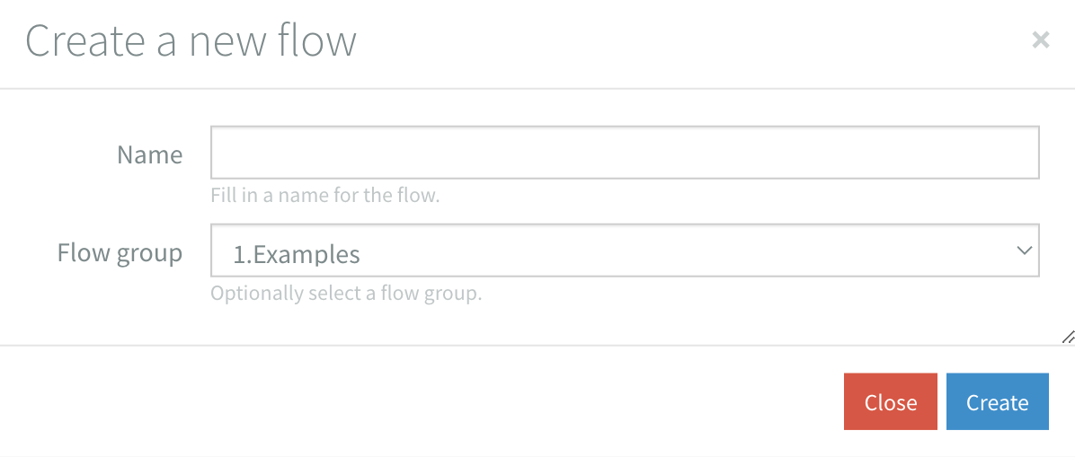 Create Flow Dialog