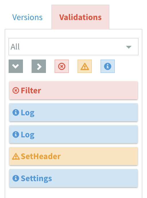 Validations sidebar